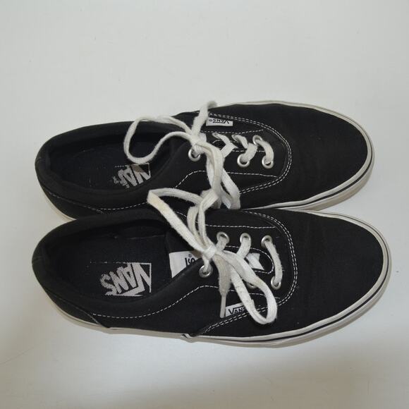 Vans Black Canvas Lace Up Low Top Sneakers Size 7 Classic - Picture 10 of 15
